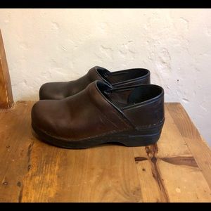 Brown Leather Dansko Clogs
